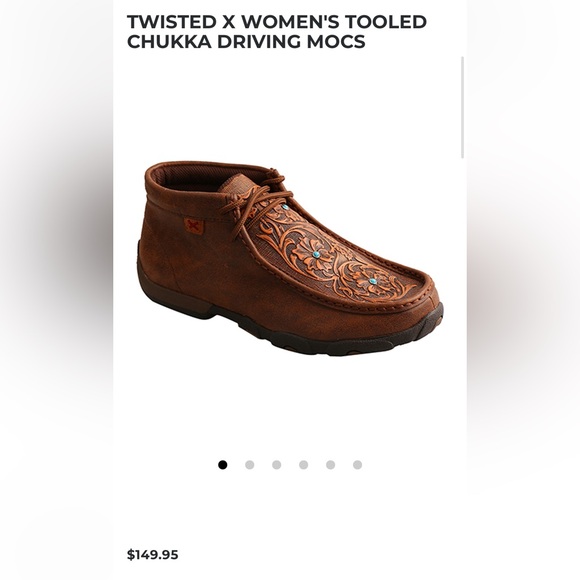 Twisted X Women's Chukka Mocs in Dark Brown with Turquoise accents, size 8.5 - Picture 5 of 5
